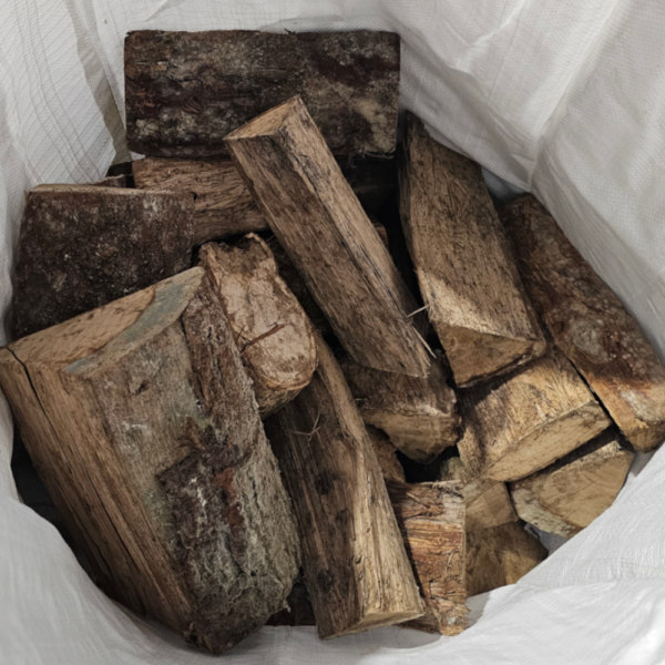 A collection of Kiln Dried hardwood firewood in a 50kg bag